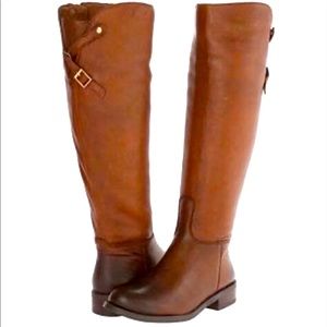 Vince Camuto Kadia Russet Two-Toned Calf Boots 8.5